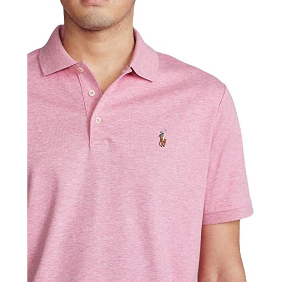 Polo Ralph Lauren Mens Classic Fit Soft Touch Shirt Interlock Pink Heather 2XB - Picture 3 of 3